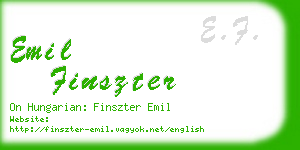 emil finszter business card